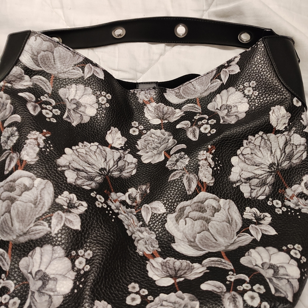 Floral Black and White Women's Bag